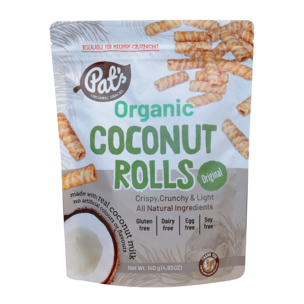 Organic Coconut Rolls Original 140g Pats