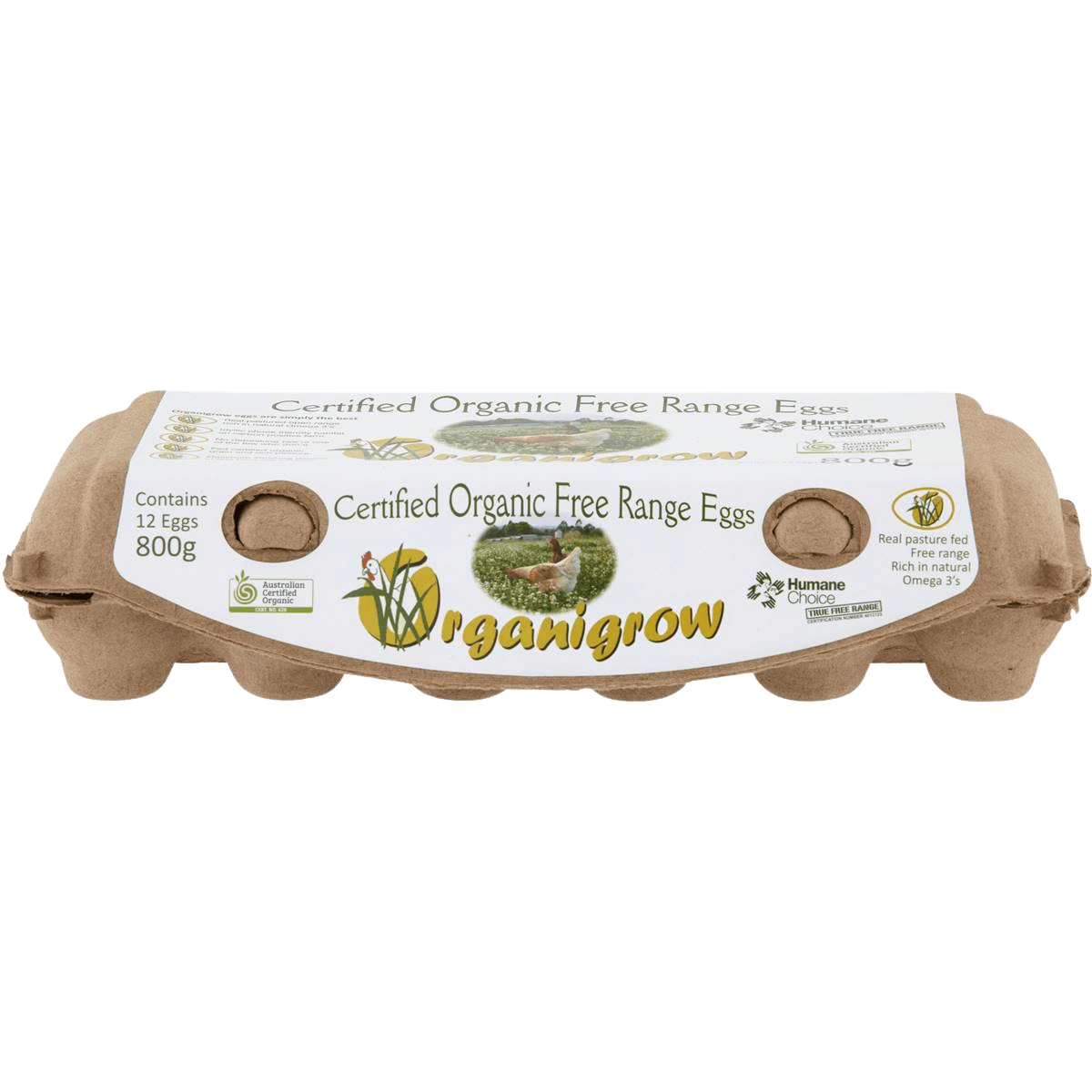 Organic Free Range Eggs 800g Organigrow