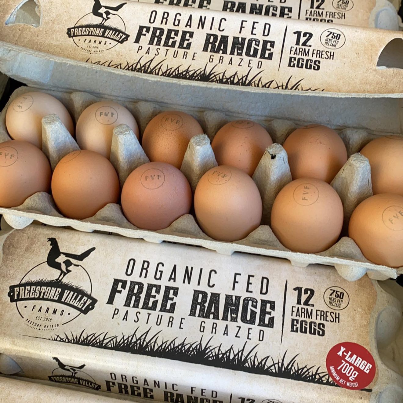 Organic Free Range Eggs 700g Freestone Valley Farms