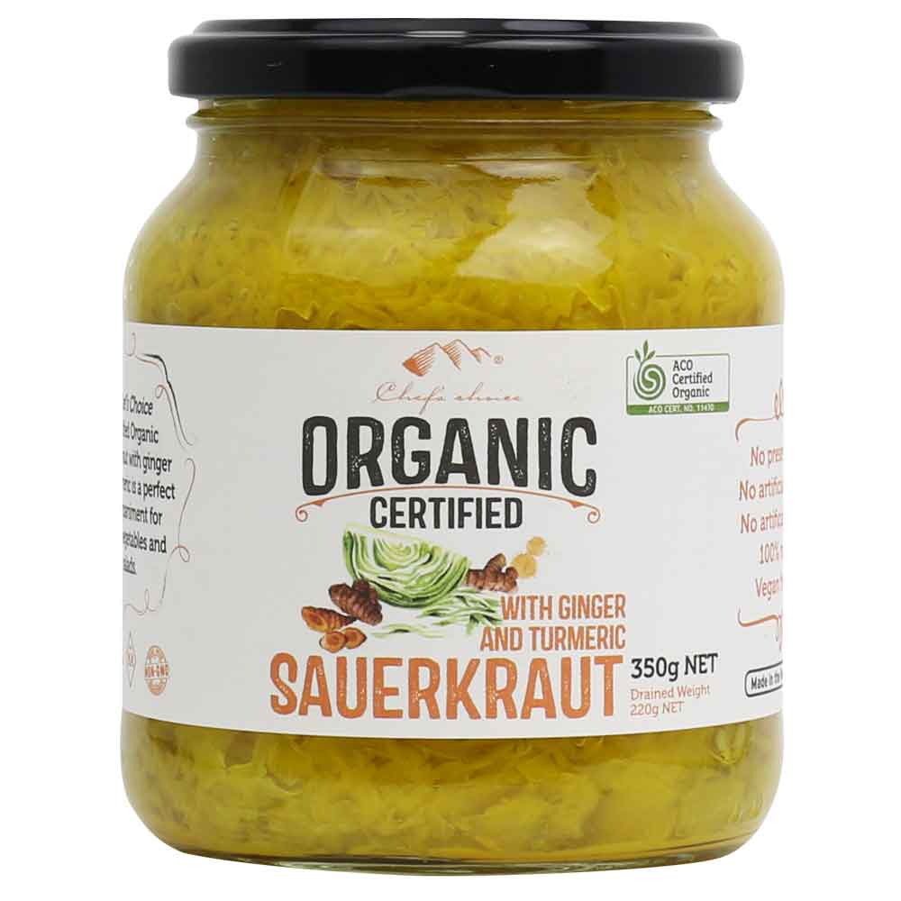 Organic Sauerkraut Ginger & Turmeric 350g Chefs Choice