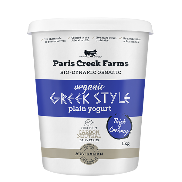 Organic Greek Style Yogurt 1kg Paris Creek