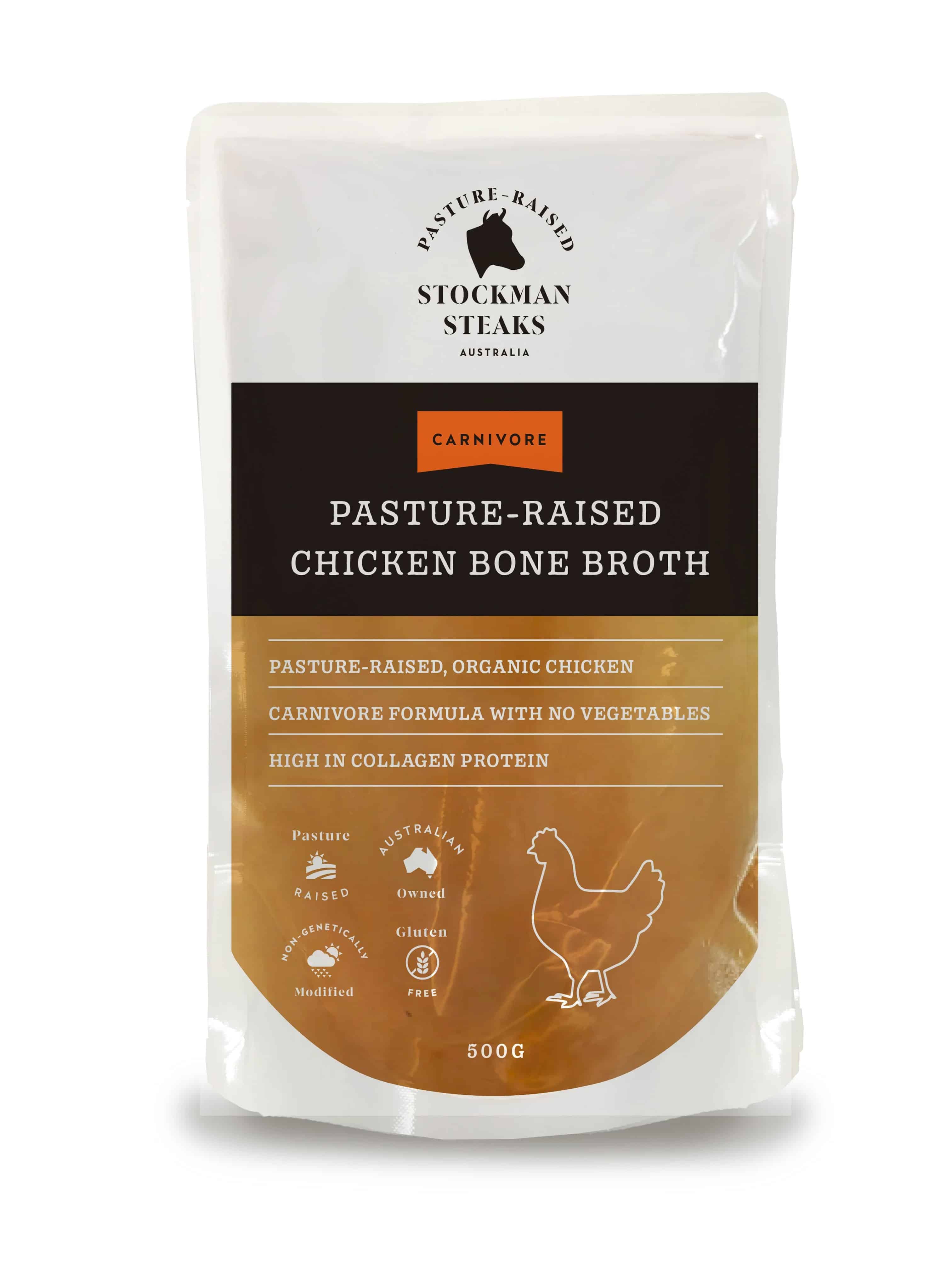 Pasture Raised Chicken Bone Broth 500g Stockman Steaks