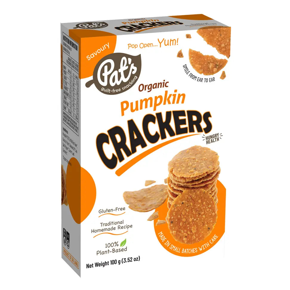 Organic Pumpkin Crackers 100g Pats