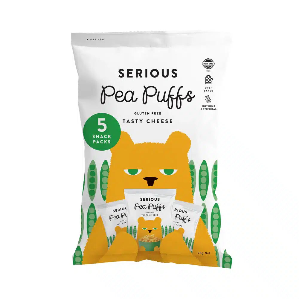 Pea Puffs Tasty Cheese 10x 15g 150g Serious Food Co