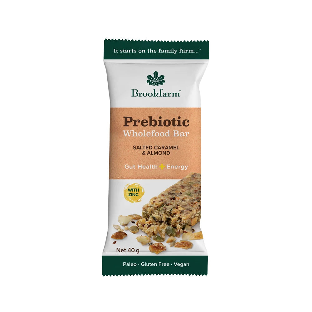 Salted Caramel & Almond Prebiotic Bar 40g Brookfarm