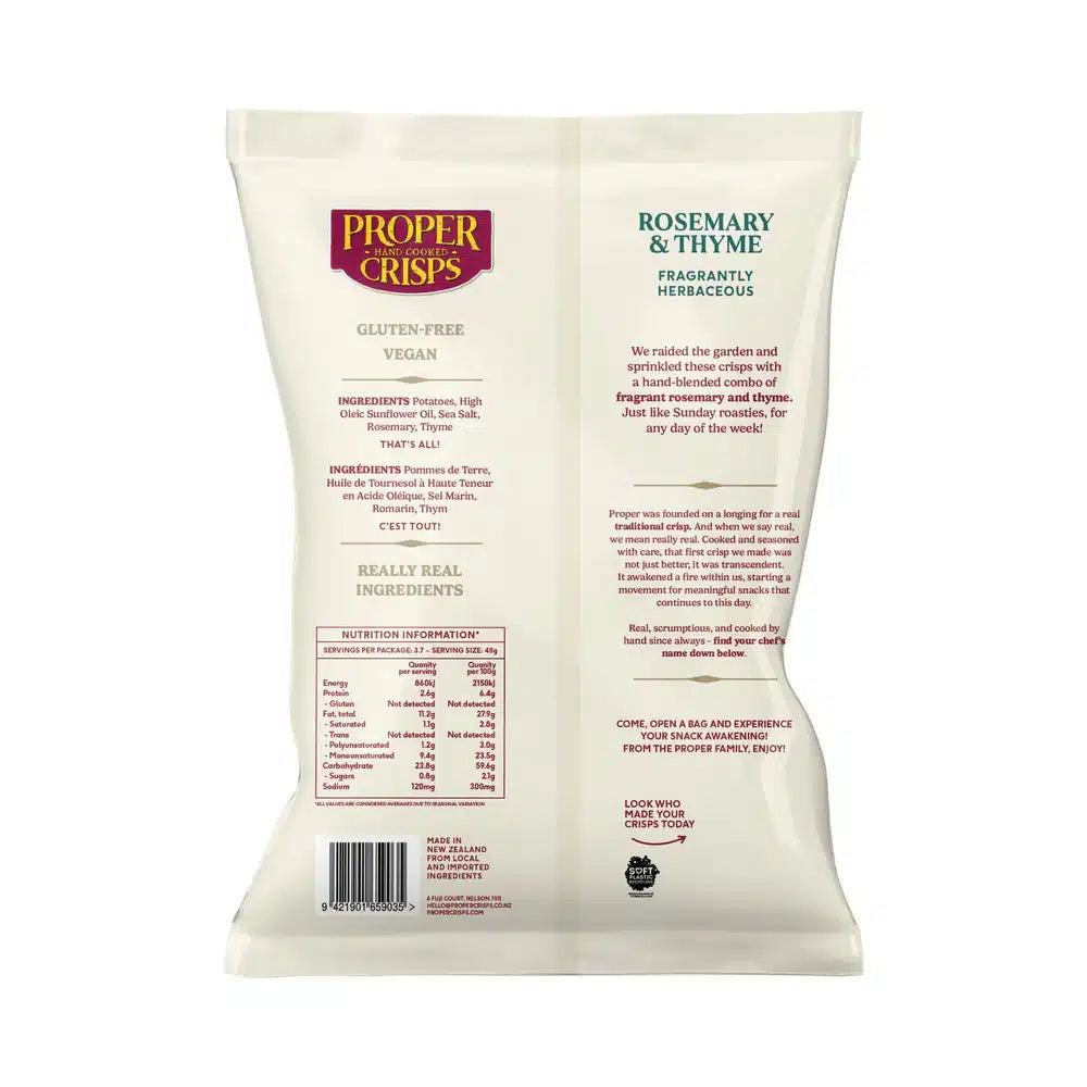 Rosemary & Thyme 150g Proper Crisps