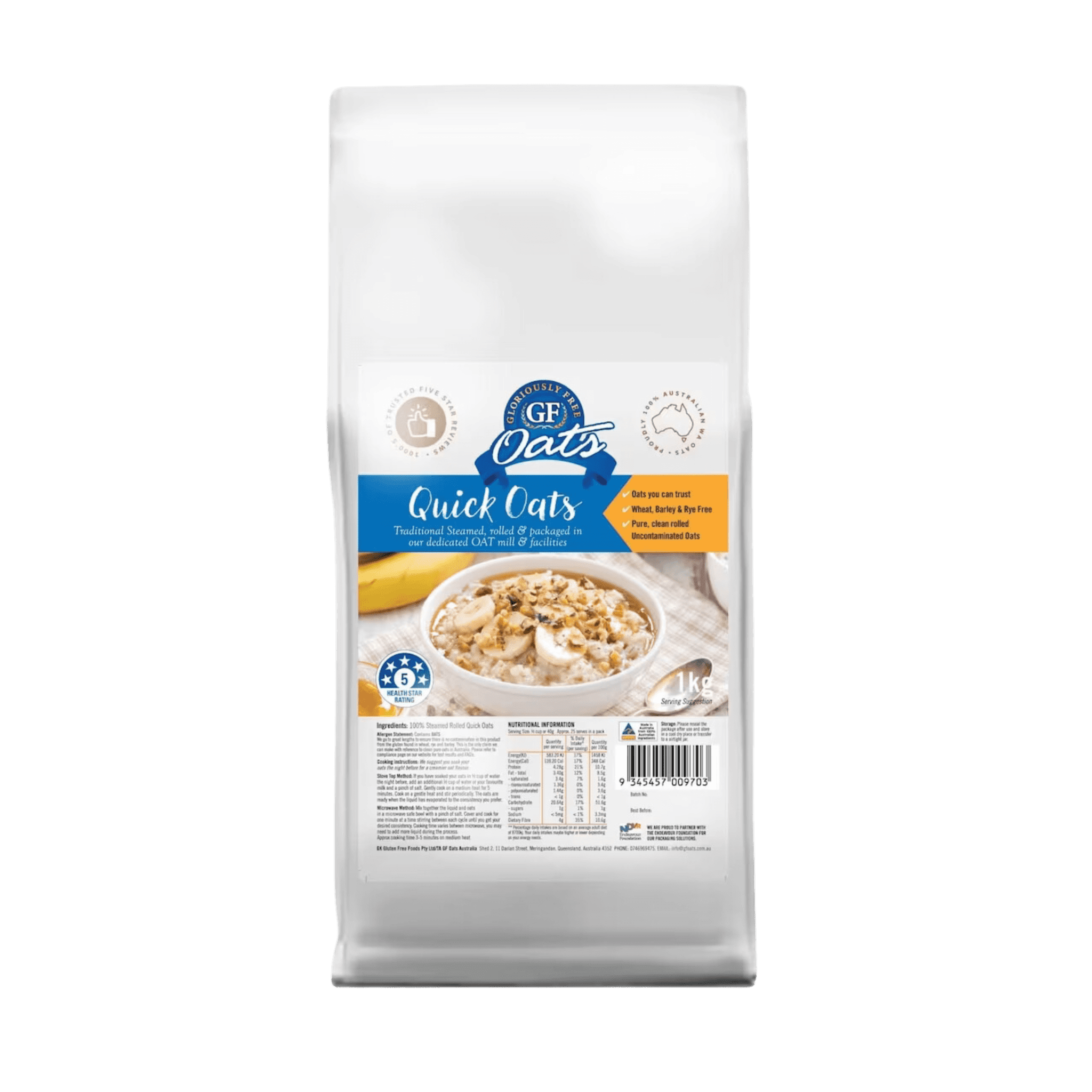 Quick Oats 1kg Gloriously Free