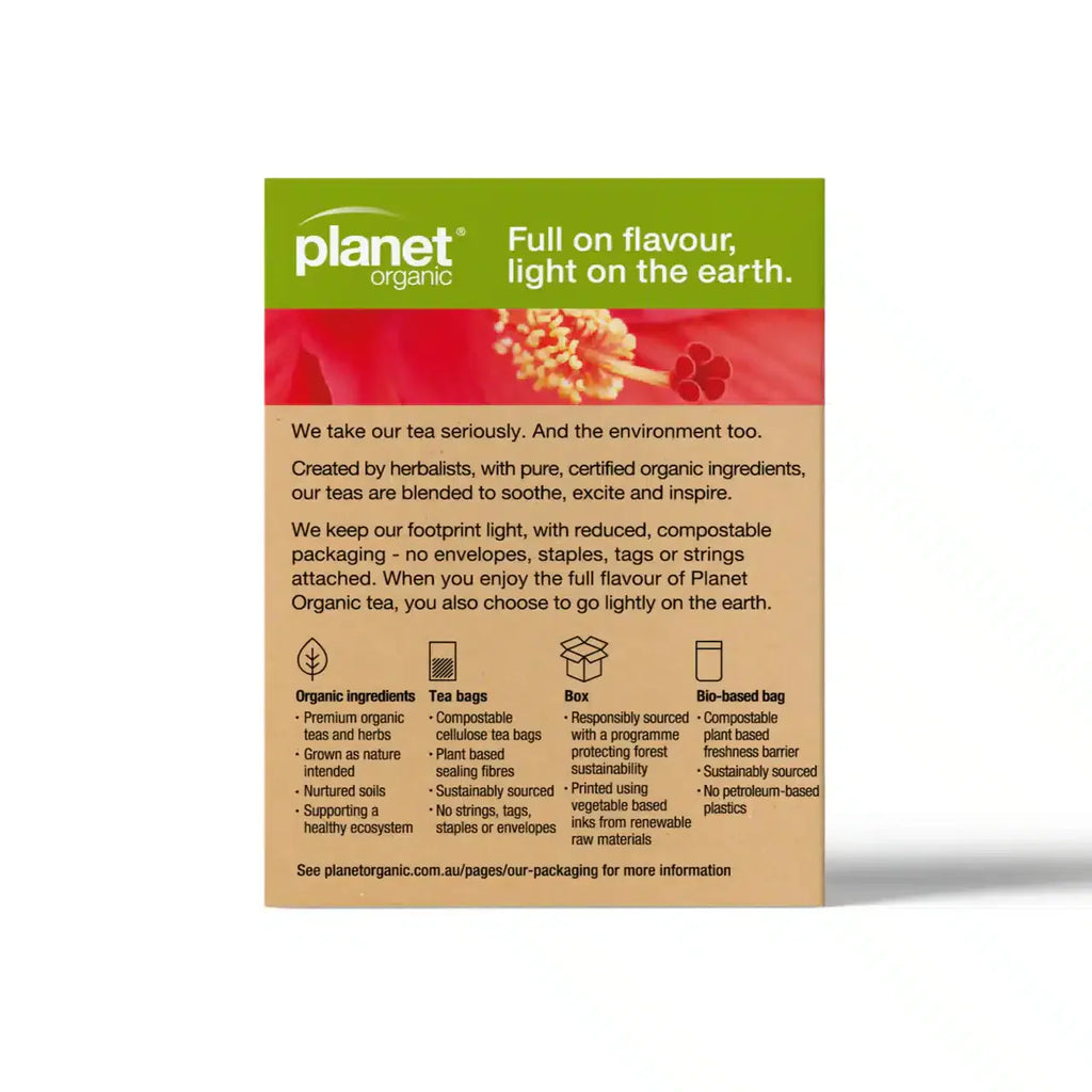 Rosehip Hibiscus Tea 25bag Planet Organic