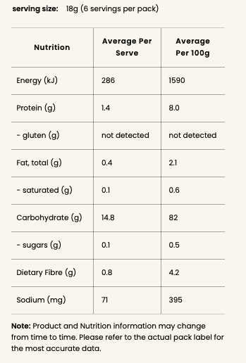 Brown Rice Cakes Sea Salt 110g Ceres Organics