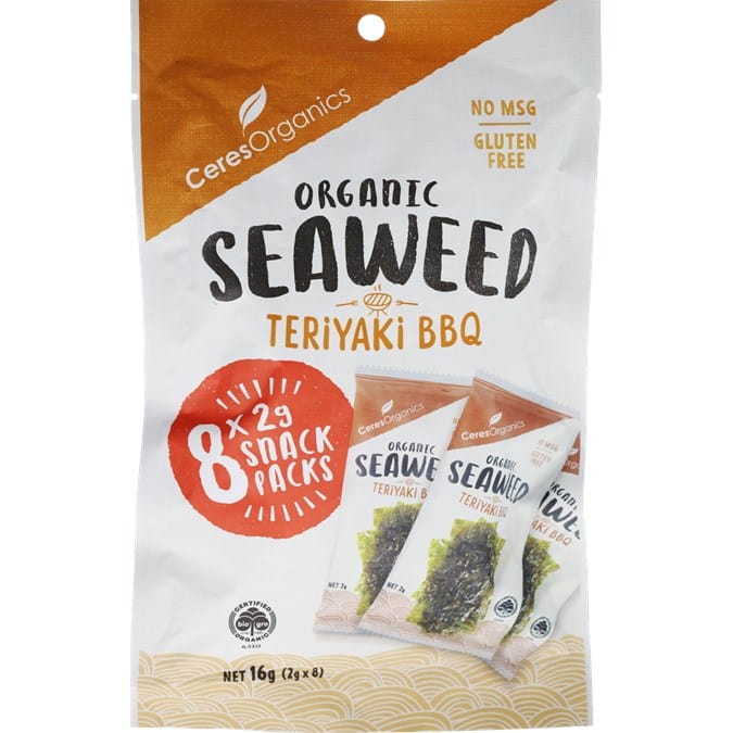 Seaweed Snack Teriyaki Multi Pack 8x2g Ceres Organics