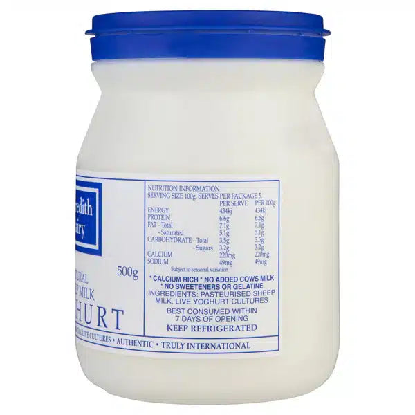 Sheep Yogurt Traditional Greek 500g Blue Meredith Dairy