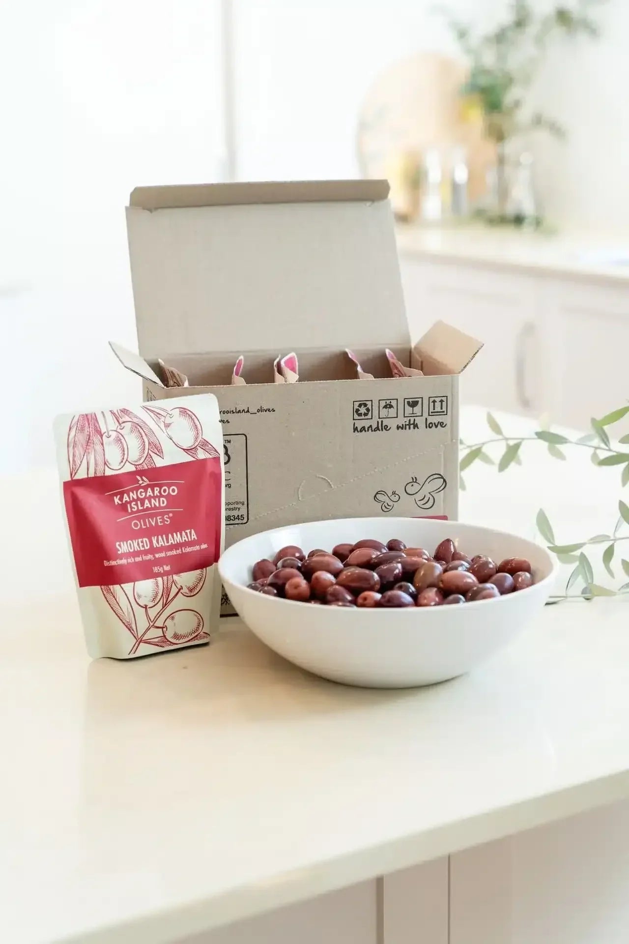 Smoked Kalamata Olives Whole 185g Kangaroo Island