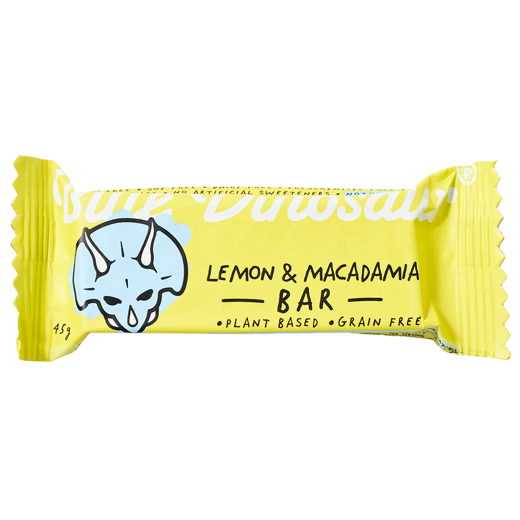 Lemon and Macadamia Hand-Baked Bar 45g Blue Dinosaur