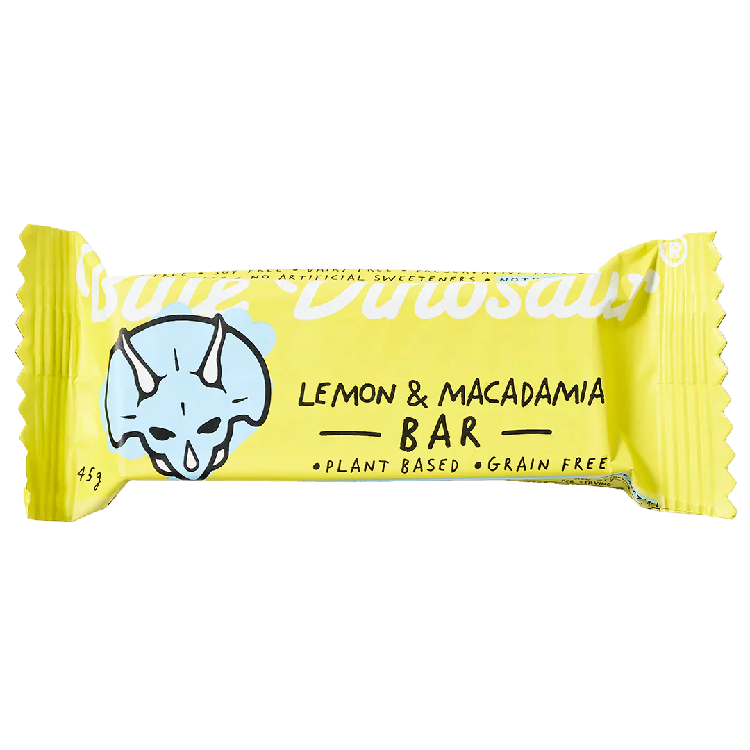 Lemon and Macadamia Hand-Baked Bar 45g Blue Dinosaur