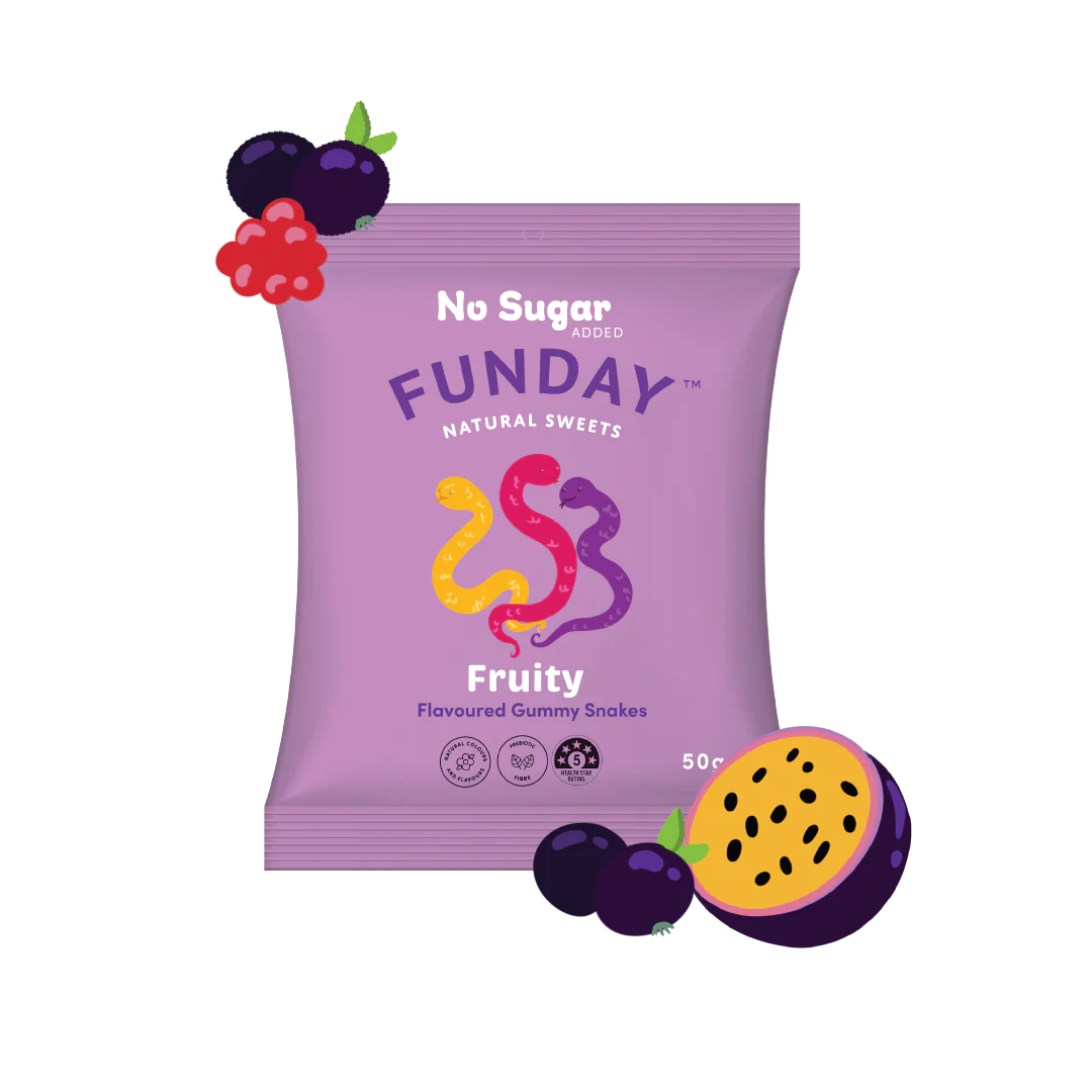 Fruity Gummy Snakes 50g Funday