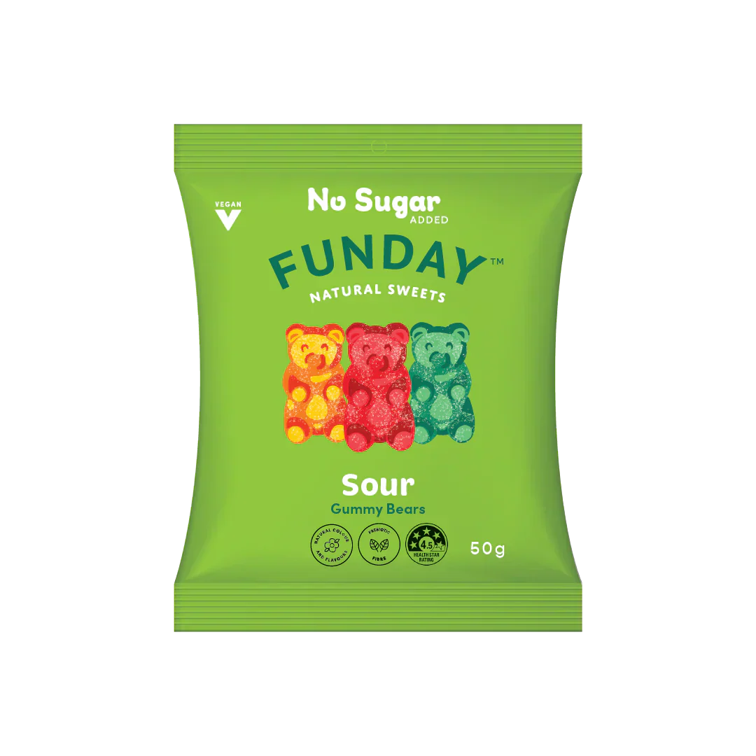 Sour Vegan Gummy Bears 50g Funday