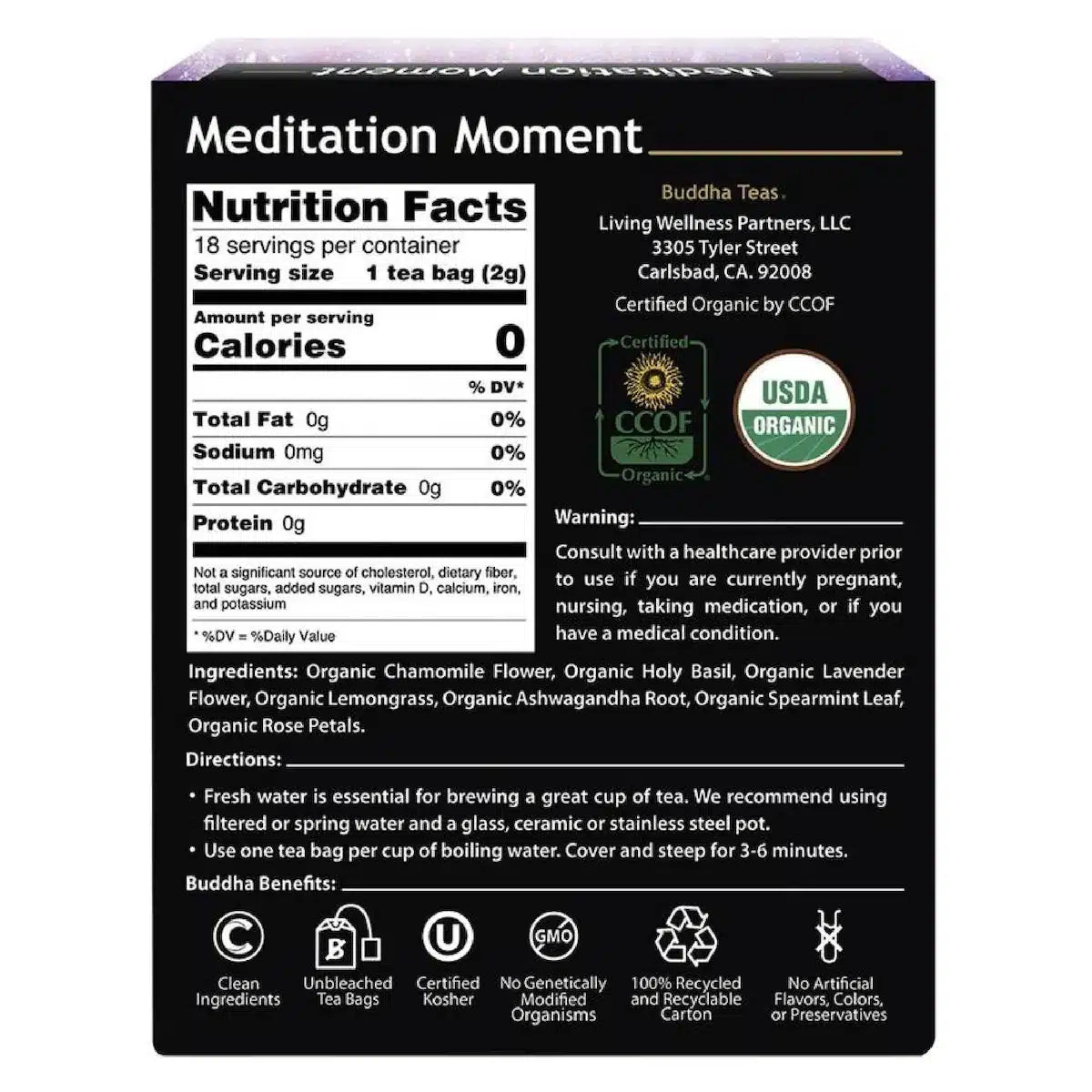 Spearmint Leaf Tea 18 tea bags Buddha Tea
