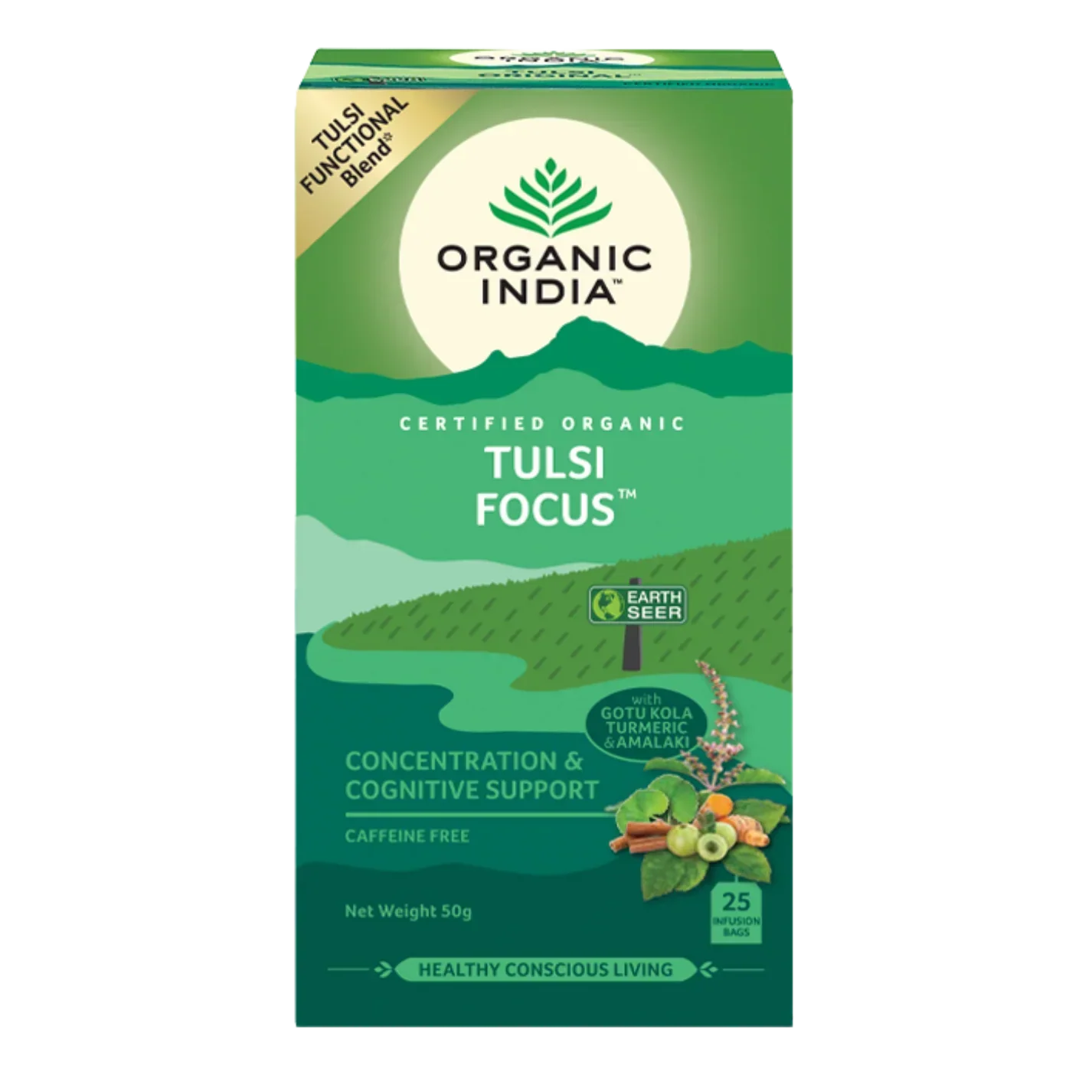 Tulsi Focus Tea 50g Organic India