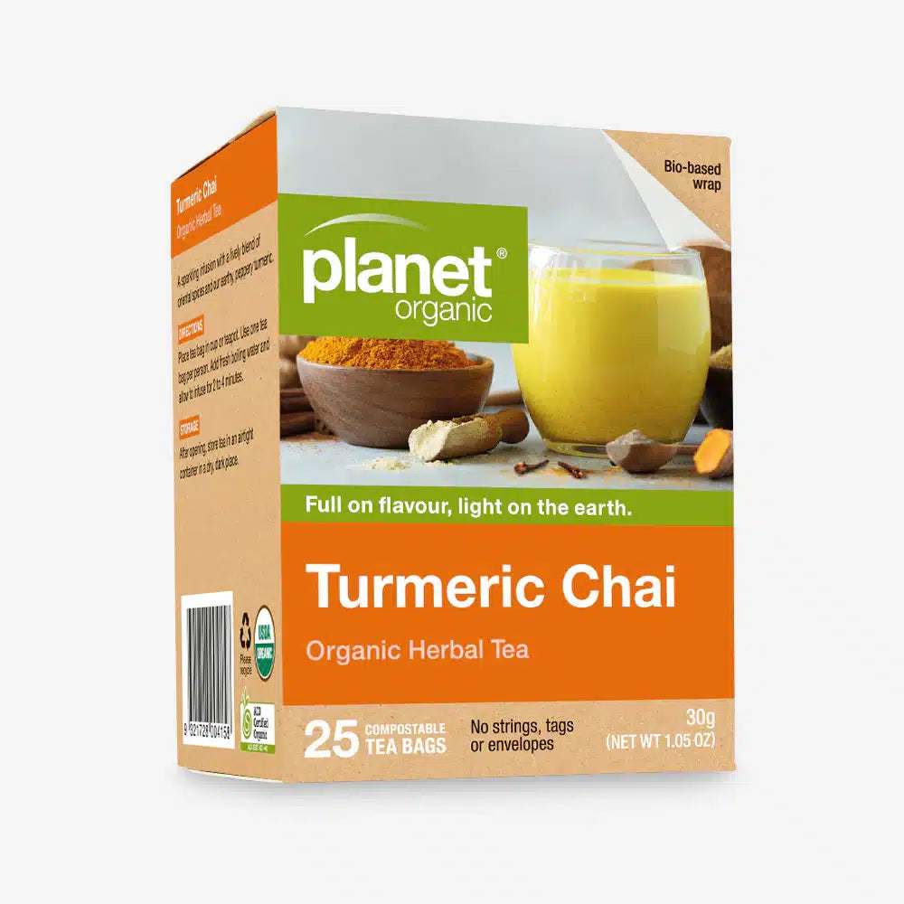 Turmeric Chai 25 Tea Bags 30g Planet Organic