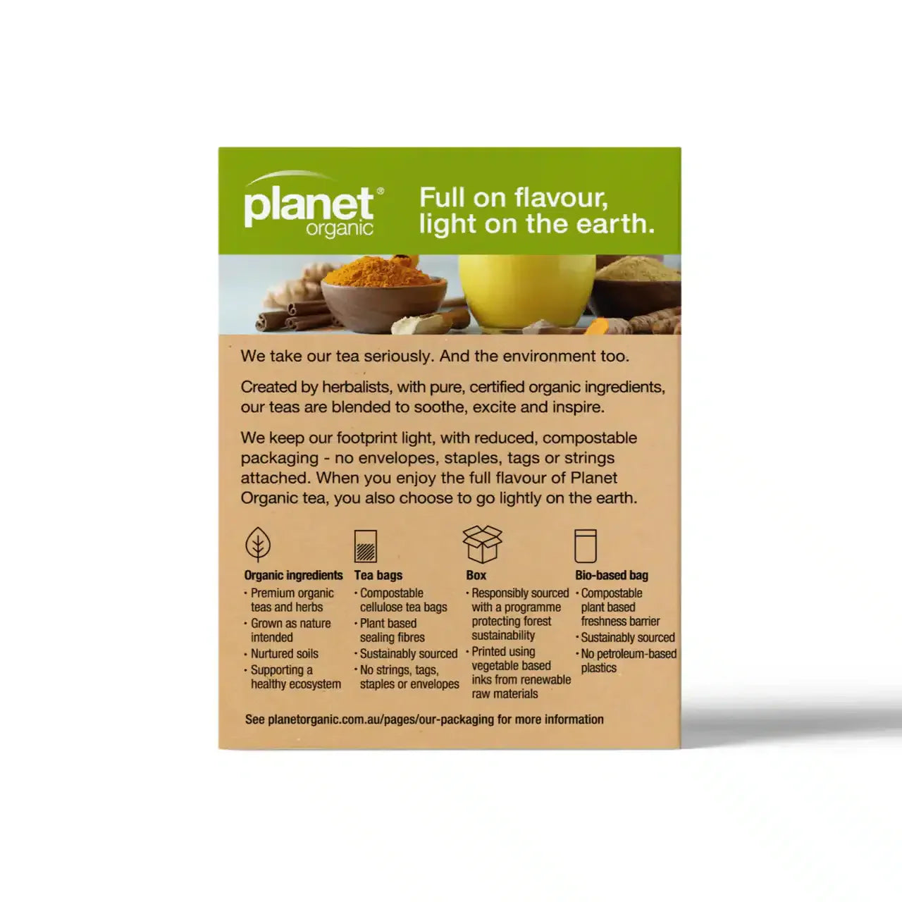 Turmeric Chai 25 Tea Bags 30g Planet Organic
