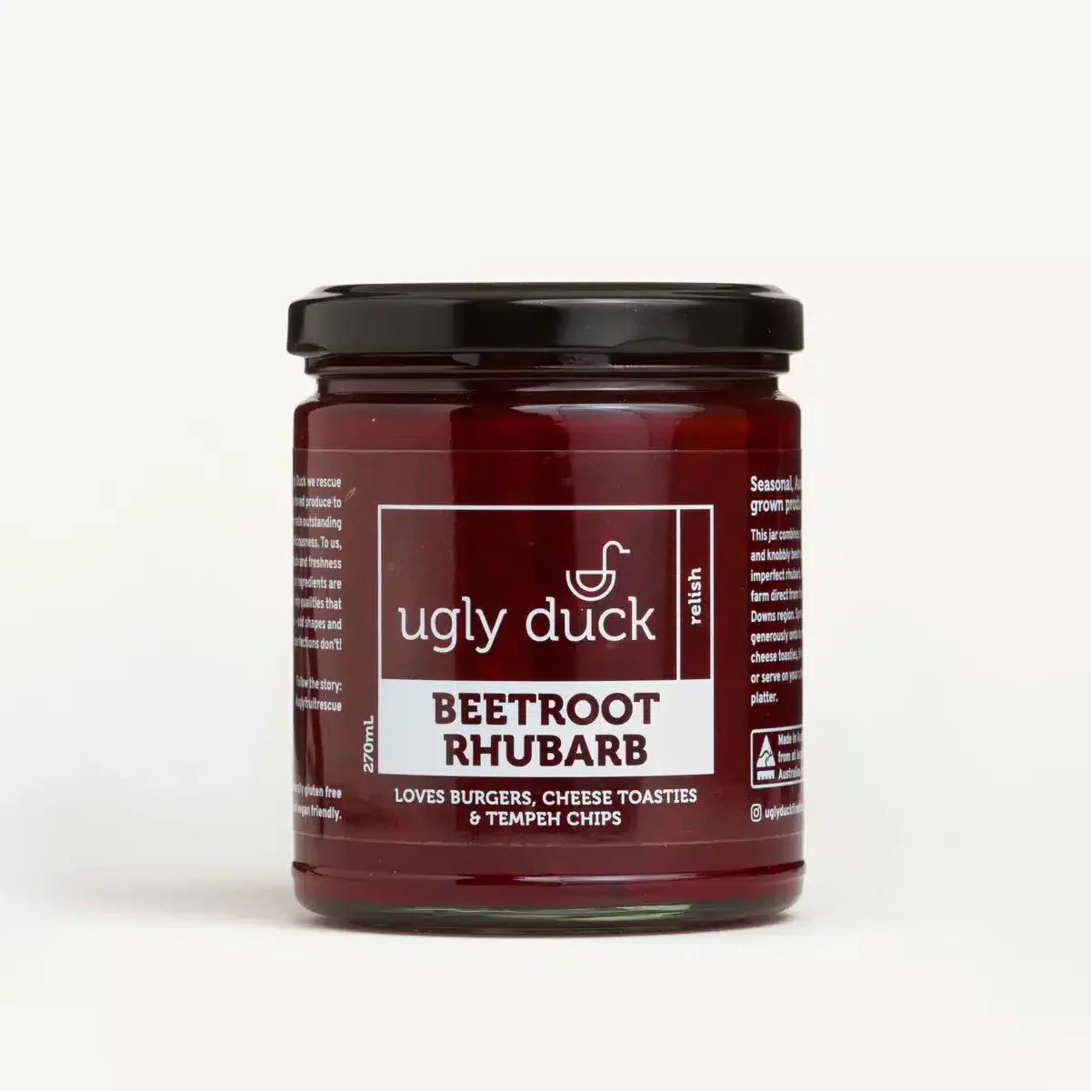 Beetroot Rhubarb Relish 270ml Ugly Duck