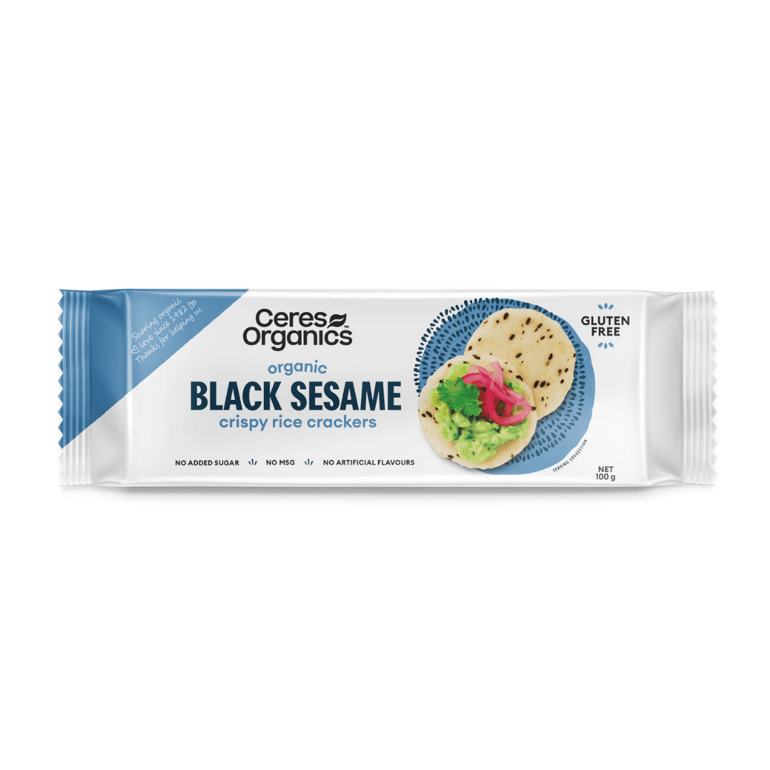 Rice Crackers Black Sesame 100g Ceres Organics