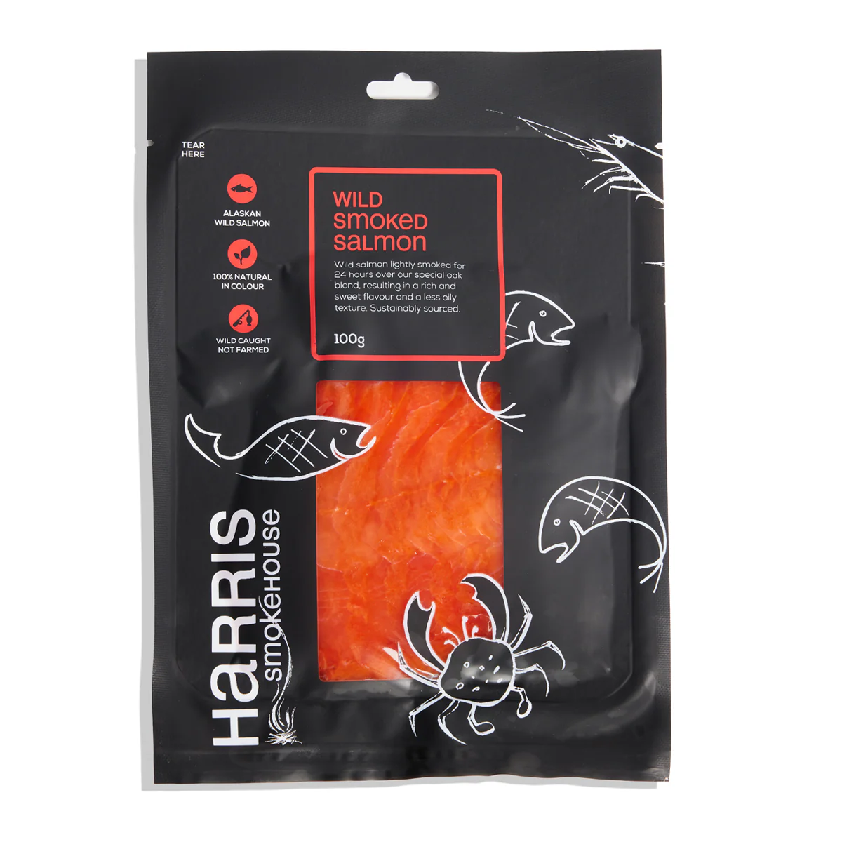 Wild Smoked Salmon 100g Harris Smokehouse