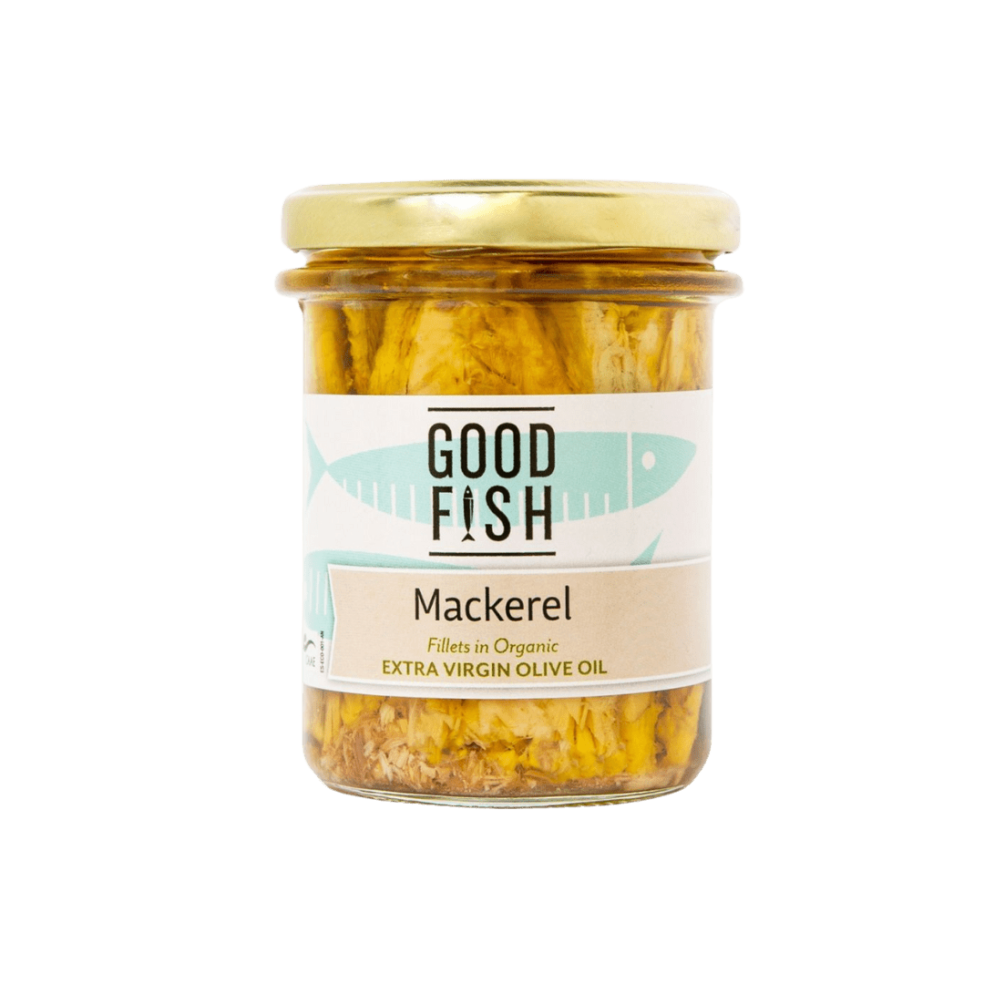 Mackerel EVOO 195g Good Fish Olive Green Organics