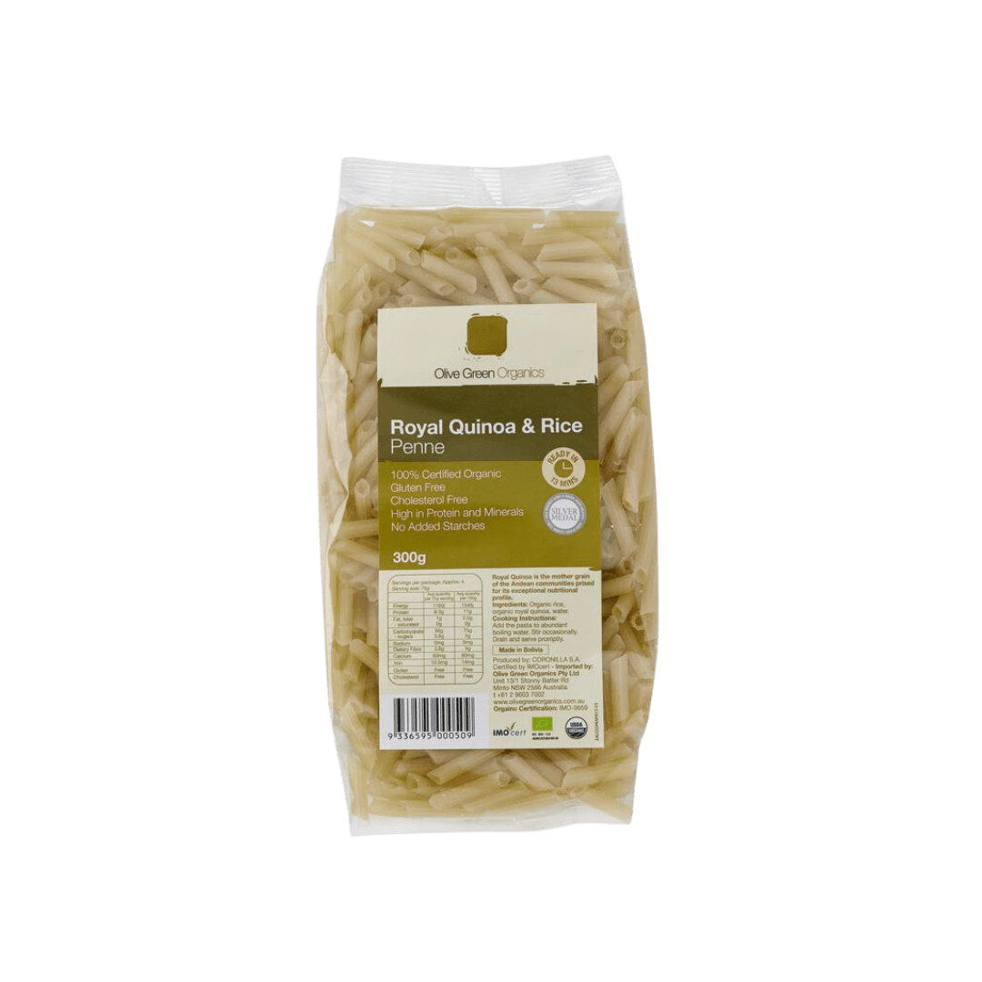 Quinoa & Rice Penne 300g Olive Green Organics