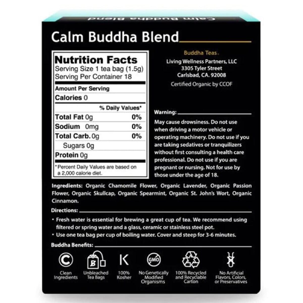 Calm Buddha Blend Tea 18 tea bags Buddha Tea