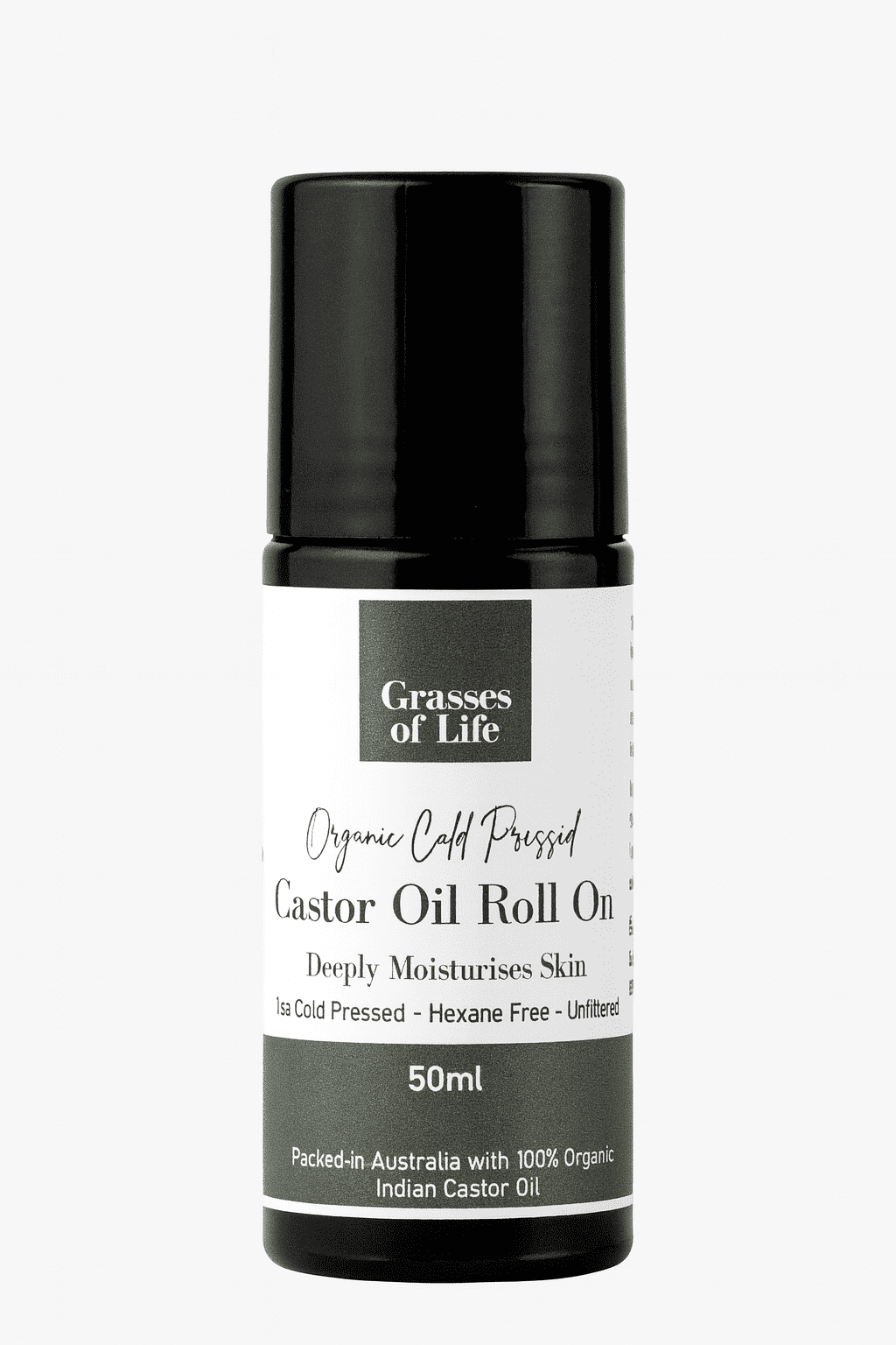 Organic Cold Pressed Castor Oil Roll On 50ml Grasses Of Life