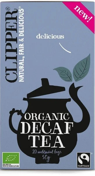 Organic Black Decaffeinated Tea 20 Teabags 50g Clipper