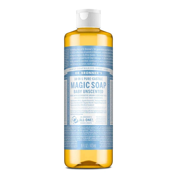 Unscented Baby Soap 473ml Dr Bronners
