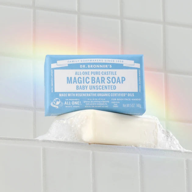 Unscented Baby Soap Bar 140g Dr Bronners