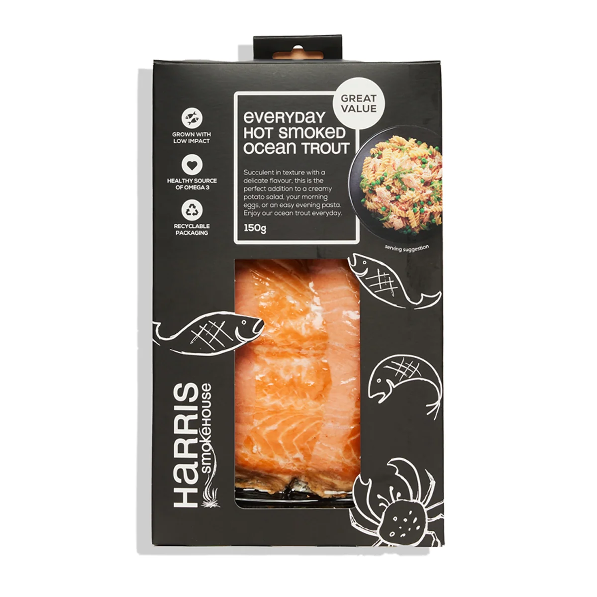 Everyday Hot Smoked Ocean Trout 150g Harris Smokehouse