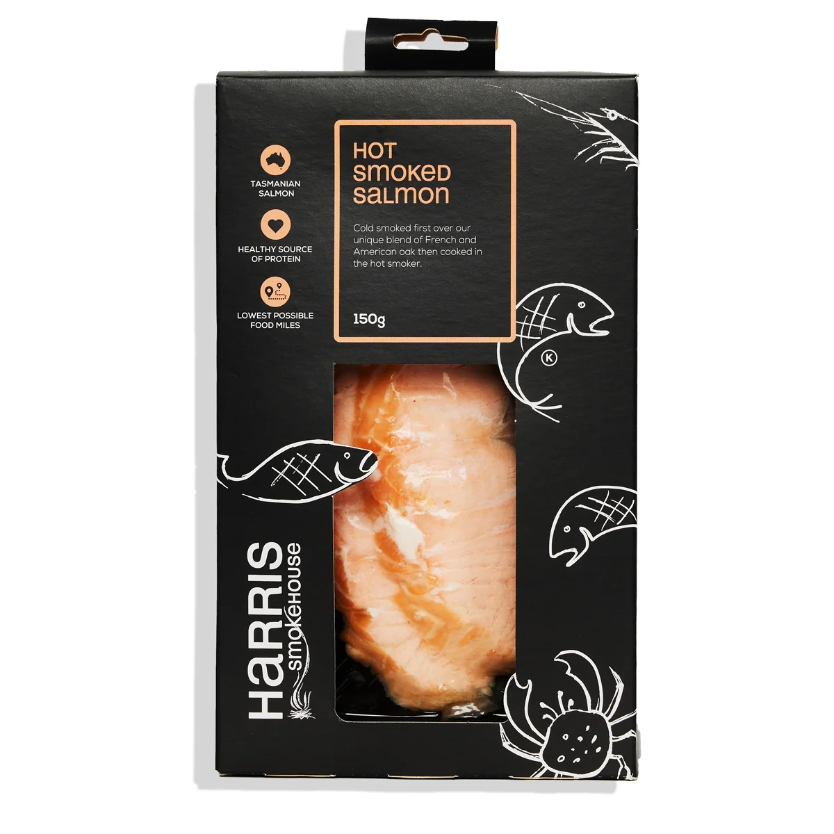 Hot Smoked Salmon Portion 150g Harris Smokehouse