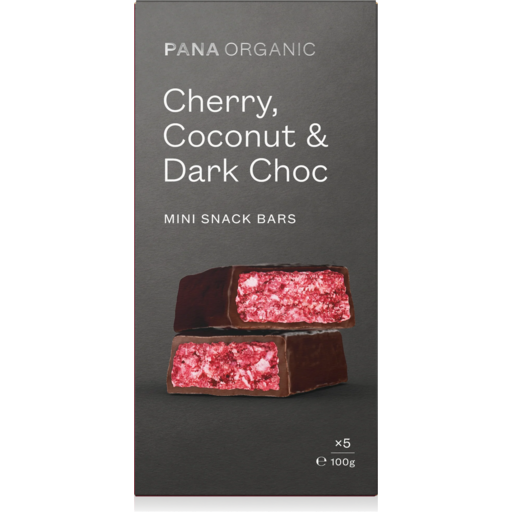 Cherry Coconut & Dark Choc Snack Bar 100g Multipack Pana Organic