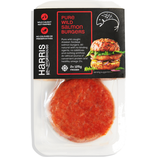 Wild Salmon Burgers x2 250g Harris Smokehouse