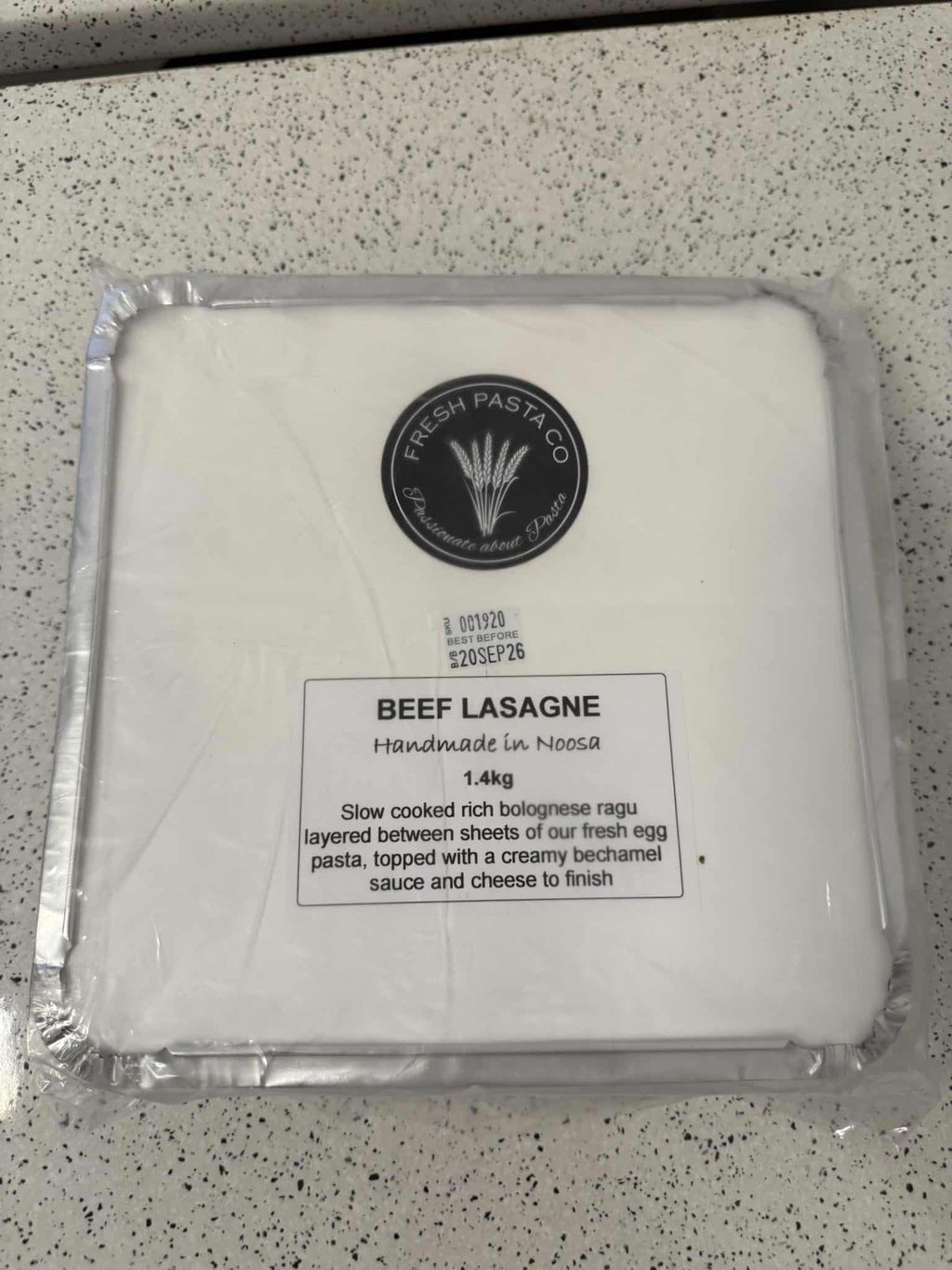 Beef Lasange 1.4kg Fresh Pasta Co