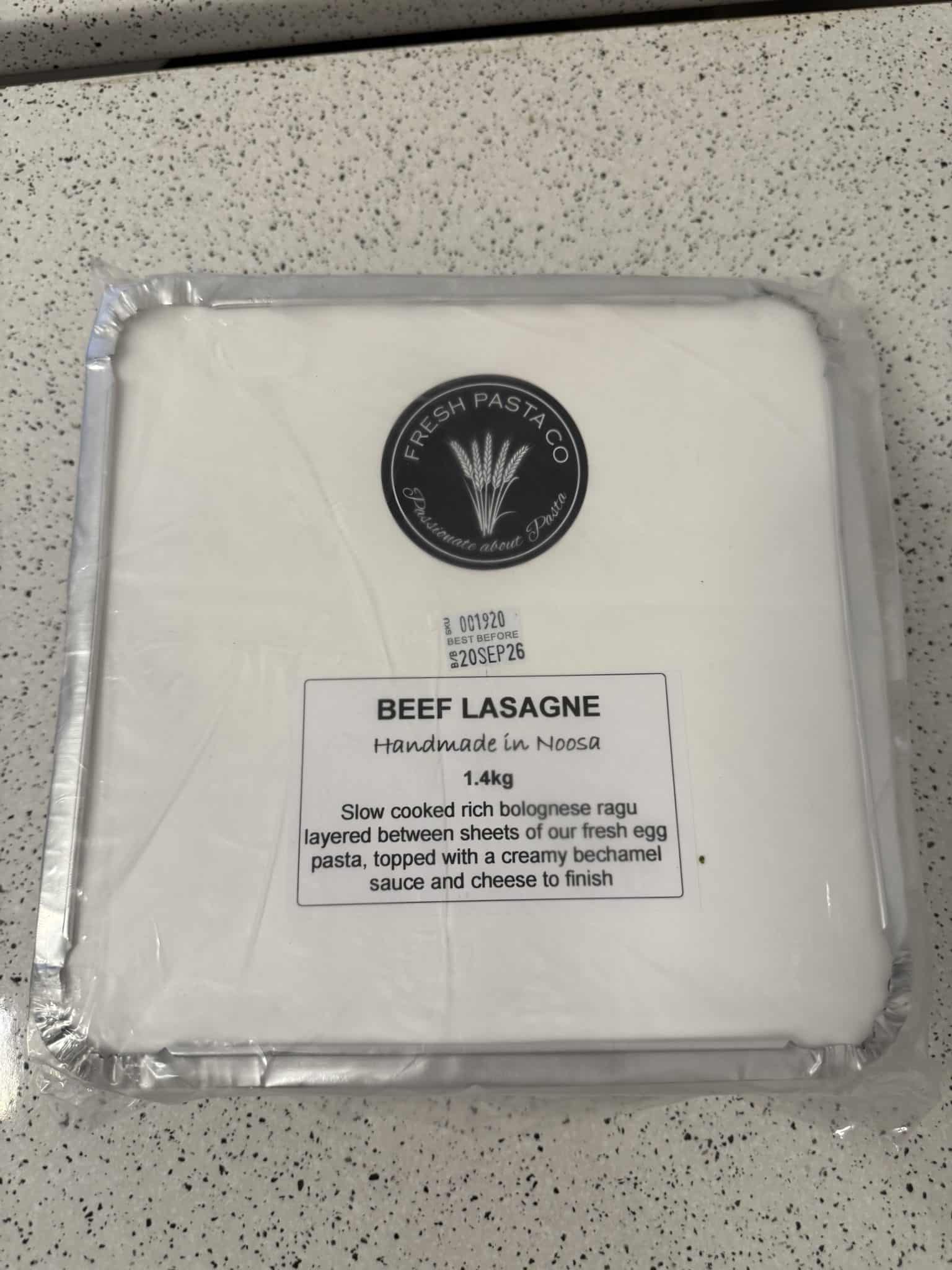 Beef Lasange 1.4kg Fresh Pasta Co