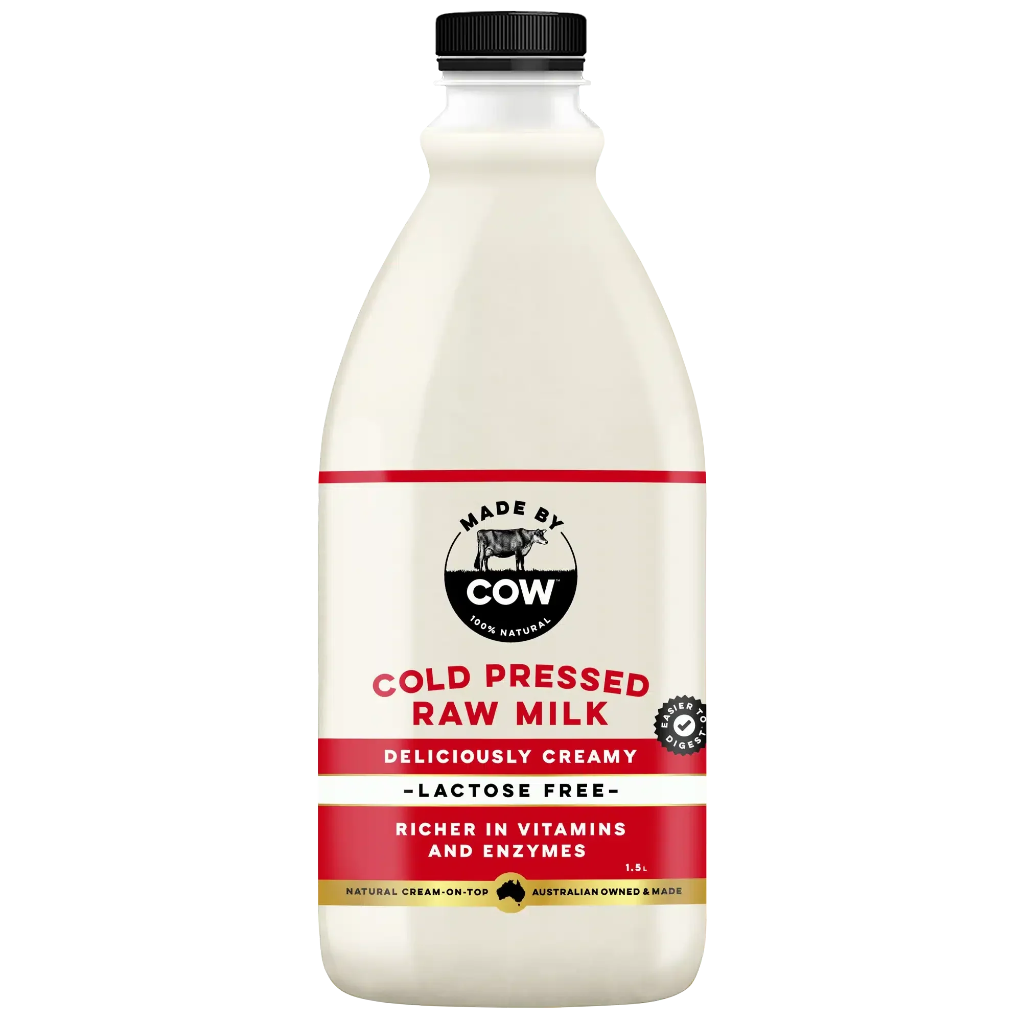 Cold Pressed Raw Lactose Free Milk 1.5L Made by Cow