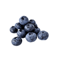 Pile of blueberries on a white background