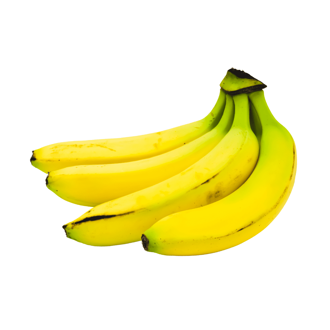Bunch of yellow bananas on a white background