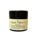 A 100ml black jar of Organic Tallow Co Reviving Organic Tallow Balm, featuring a cream-colored label with black text, set against a plain white background.