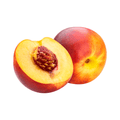 Nectarine with a half-section on a white background