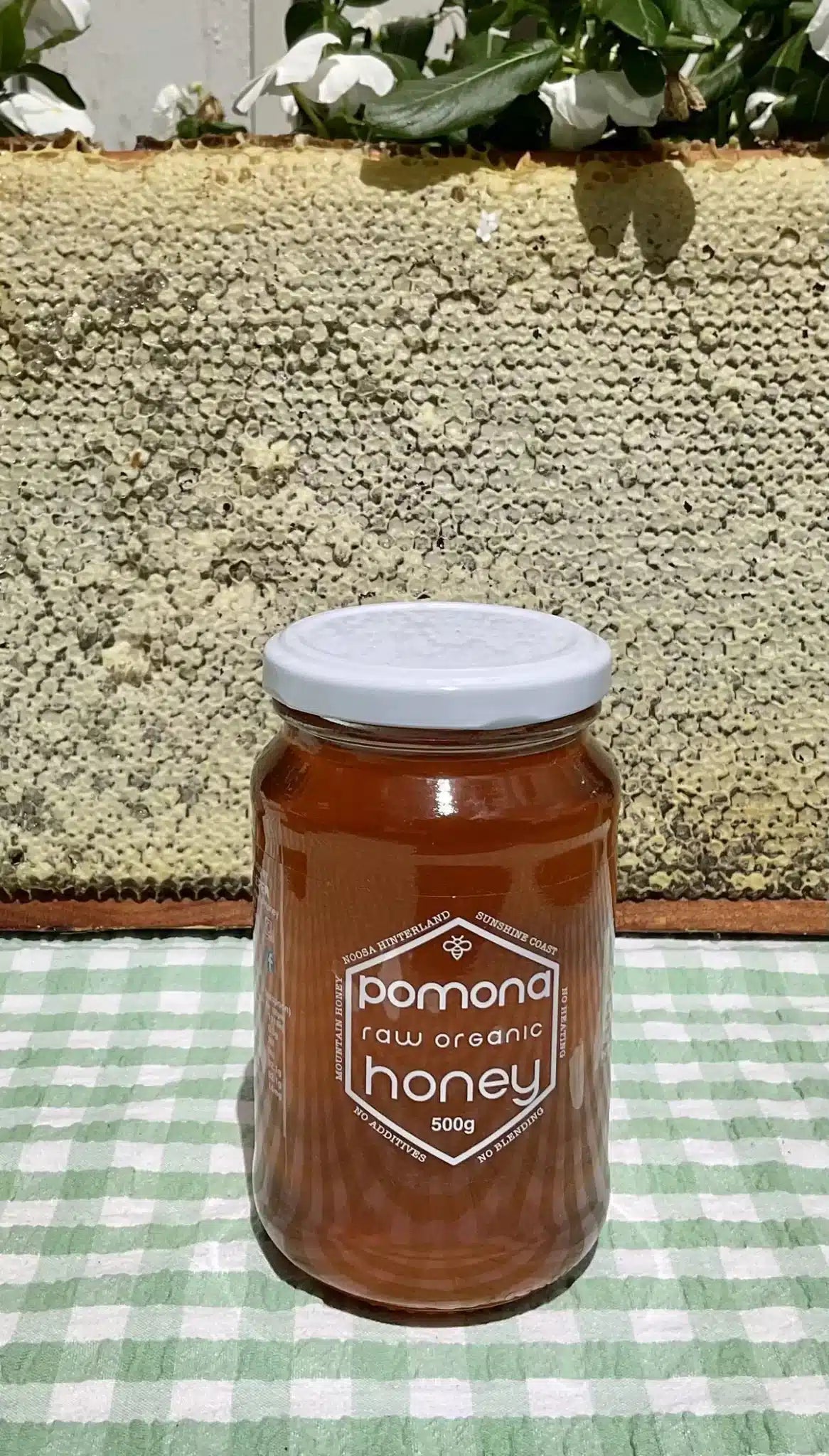 Glass Jar Honey 500g Pomona Honey