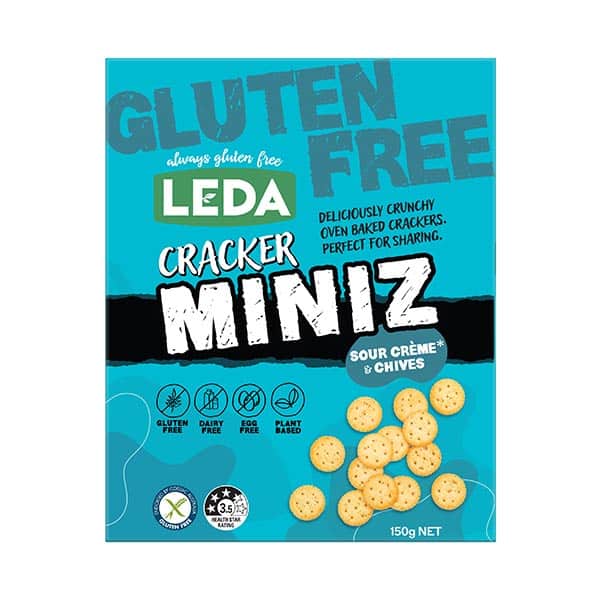 Cracker Miniz Sour Creme & Chives 150g Leda
