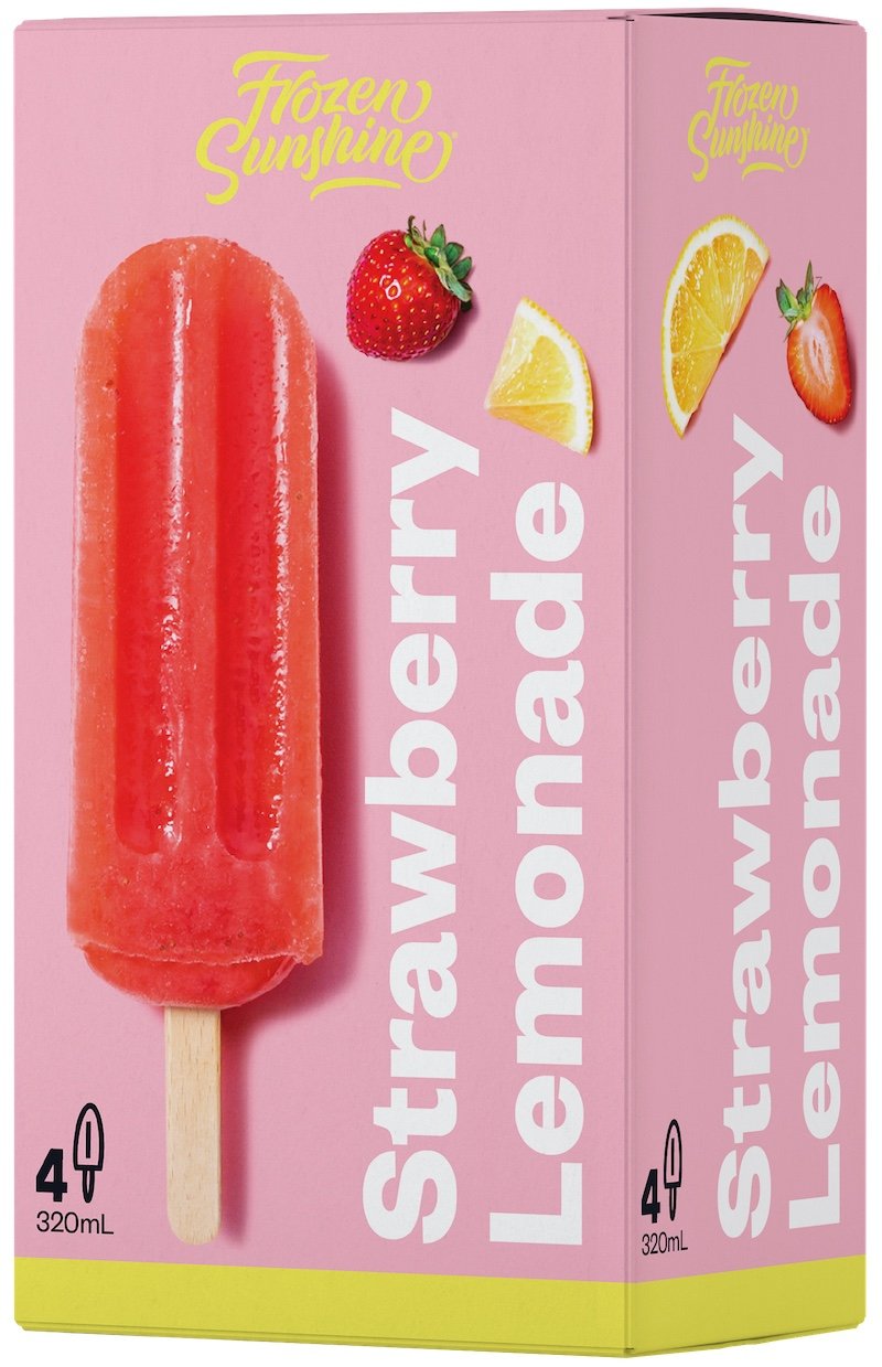 Strawberry Lemonade Iceblock 4pack Frozen Sunshine