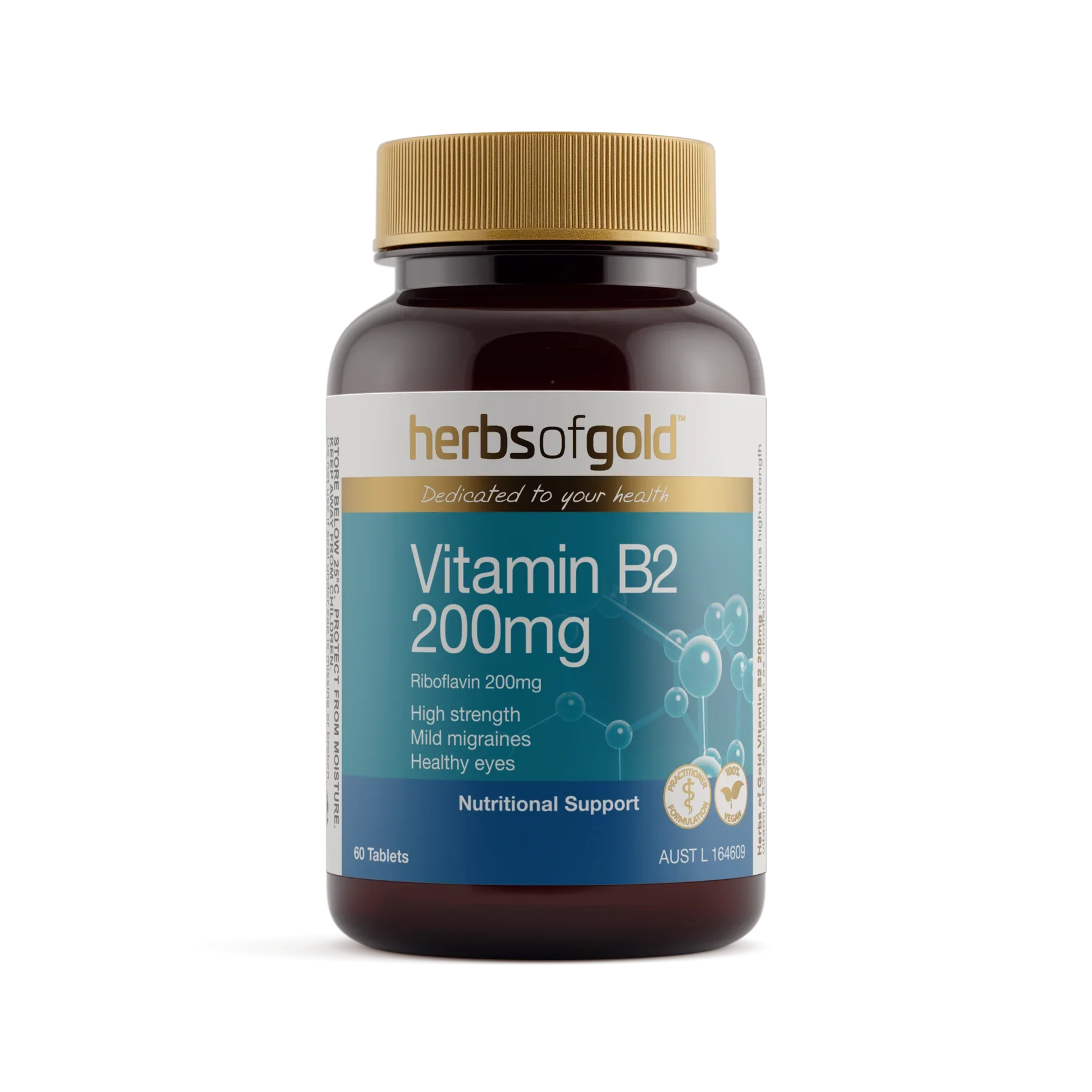 Vitamin B2 200mg 60t Herbs Of Gold
