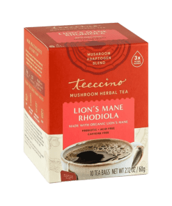 Teeccino Lion's Mane Rhodiola Mushroom Adaptogen 10Teabags Box 60g